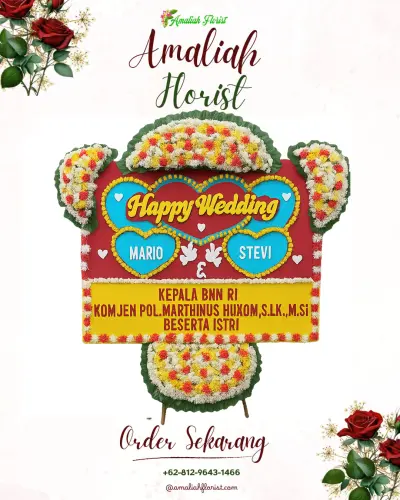 Karangan Papan Bunga Pernikahan di Tunggulwulung